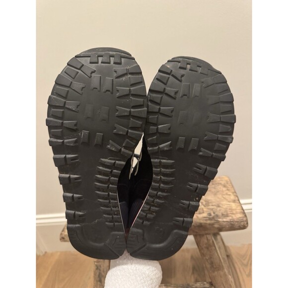 New Balance 574 Black Gray Neon Pink Suede Mens 9.5 Womens 11 VGUC Sneaker Encap - Picture 8 of 13